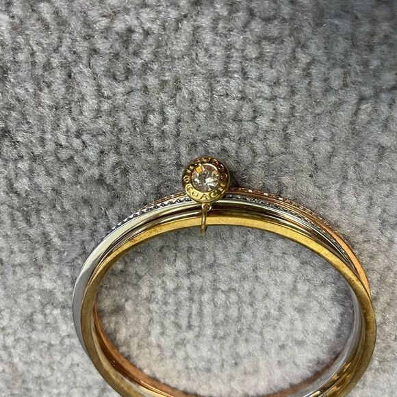 Coach 3pc Multi-Color Pave Box Bangle Bracelet Set F37602 Charm - Picture 2 of 4